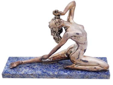 AMILCARE SANTINI ITALIAN SILVER PLATED NUDE SCULPTURE