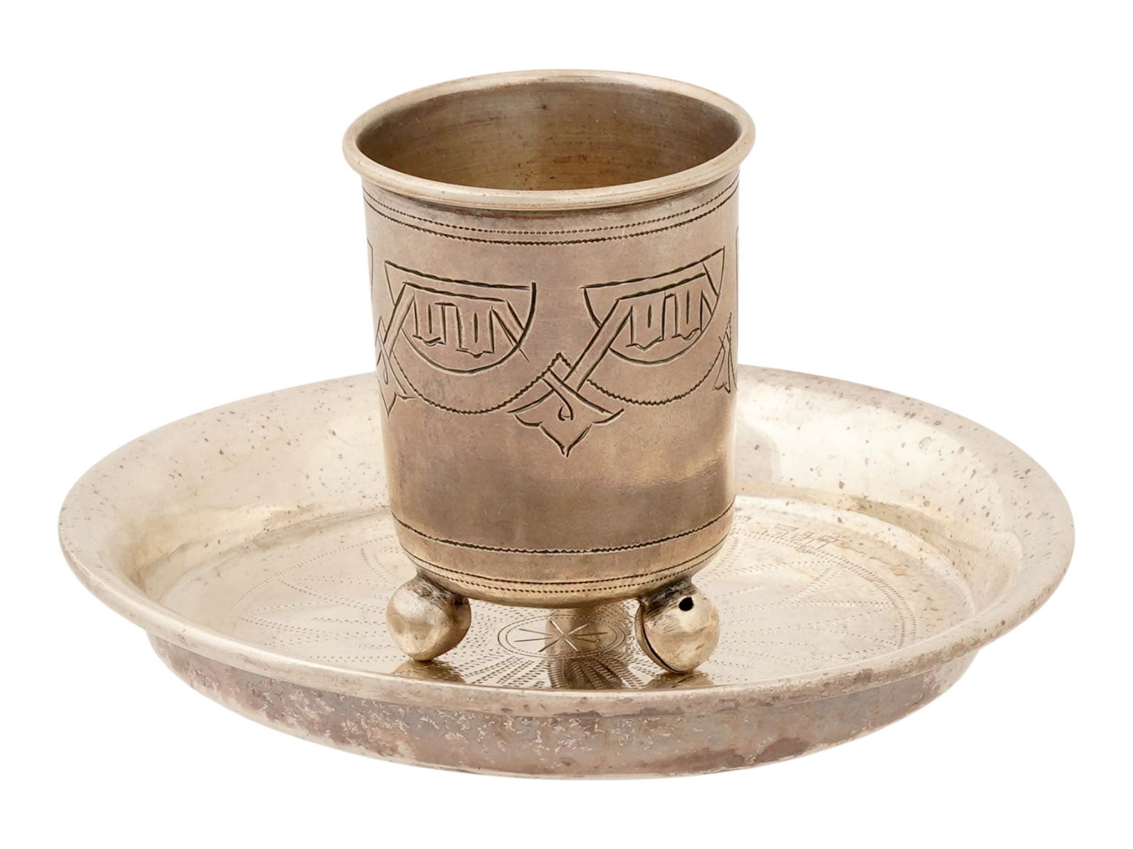 RUSSIAN 84 SILVER VODKA CUP AND SAUCER SET (1 of 10)