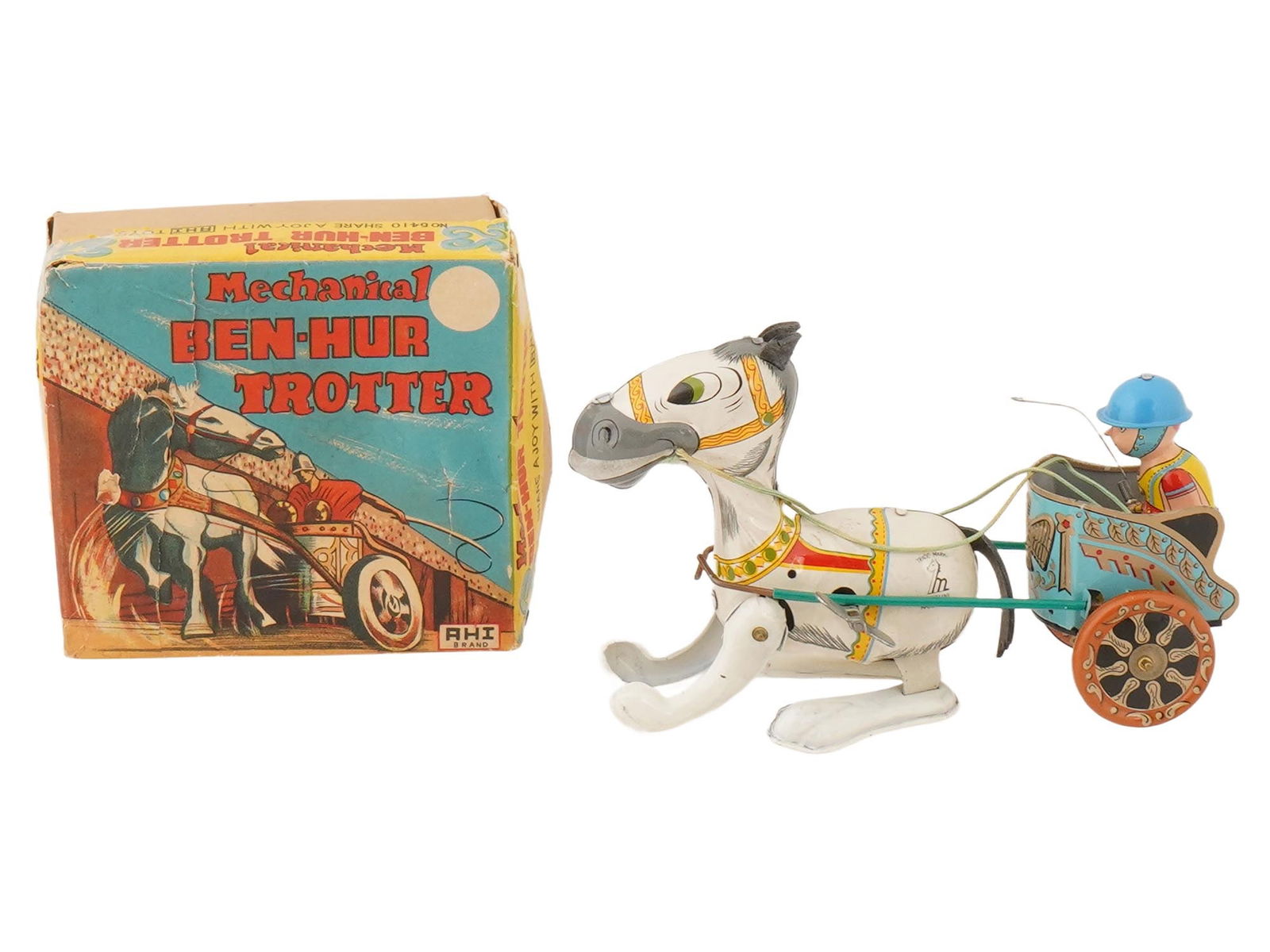 VINTAGE JAPANESE MECHANICAL BEN HUR TROTTER TIN TOY (1 of 11)