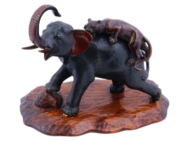 19TH CENTURY JAPANESE MEIJI BRONZE OKIMONO SCULPTURE