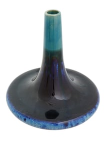LARGE CHINESE GLAZED CERAMIC VASE WITH LONG NECK