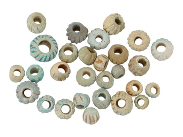 GROUP OF ANCIENT EGYPTIAN LATE PERIOD FAIENCE BEADS