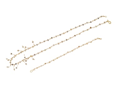 ANCIENT ROMAN GOLD GLASS NECKLACE BRACELET 100 300 AD