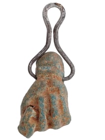 ANCIENT EGYPTIAN FAIENCE AND SILVER AMULET PENDANT