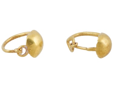 PAIR OF ANCIENT ROMAN GOLD EARRINGS 100 TO 300 AD