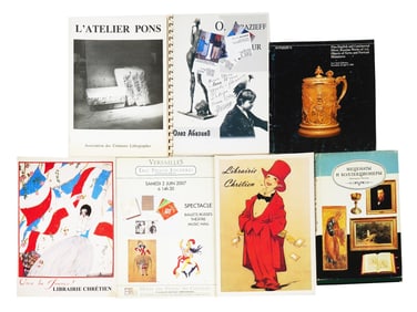 COLLECTION OF RUSSIAN FRENCH BOOKS BROCHURES CATALOGS