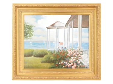 JUDD GALLETT SEASIDE LANDSCAPE OIL PAINTING