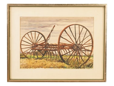 ATTR TO THOMAS HART BENTON WATERCOLOR PAINTING