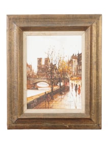 FRENCH PAINTING SIGNED P. MONTELL PARISIAN SCENE