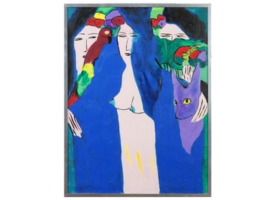 MIXED MEDIA PAINTING IN THE MANNER OF WALASSE TING