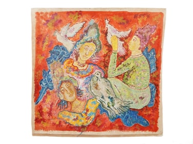 MID CENTURY INDIAN SCHOOL PAINTING SAKTI BURMAN