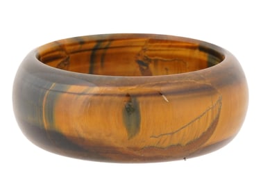 VINTAGE CARVED TIGERS EYE BANGLE BRACELET