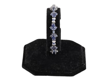 14K GOLD BRACELET WITH DIAMONDS AND SAPPHIRES AND COA