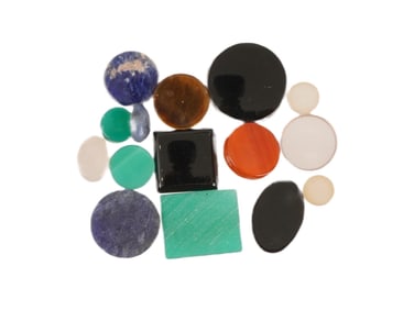 ASSORTED NATURAL GEMSTONE CARVING JEWELRY COLLECTION