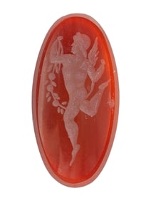 ROMAN MANNER OVAL HAND CARVED STONE INTAGLIO SEAL