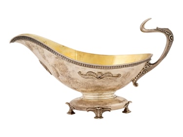 RUSSIAN NEOCLASSICAL SILVER GRAVY BOAT