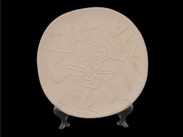 VASE AU BOUQUET 1956 EARTHENWARE MADOURA PLATE BY PICASSO