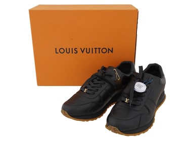 SUPREME LOUIS VUITTON RUN AWAY BLACK LEATHER SNEAKERS