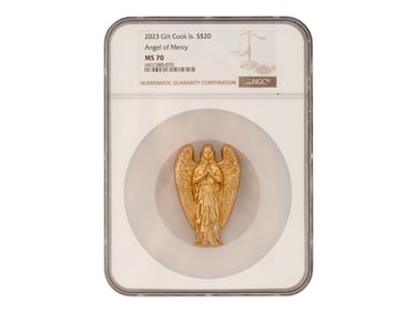 2023 COOK ISLANDS ANGEL OF MERCY GILDED 20 DOLLARS