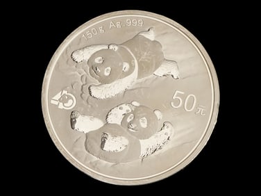 2022 CHINESE PANDA 150 GRAM 50 YUAN SILVER COIN
