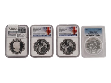 FOUR COLLECTIBLE STERLING SILVER COINS