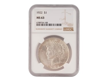 ANTIQUE AMERICAN 1922 SILVER MORGAN DOLLAR GRADED