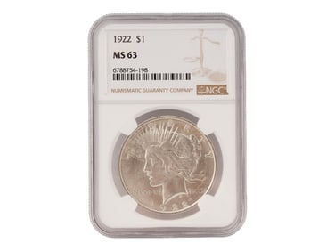 ANTIQUE AMERICAN 1922 SILVER MORGAN DOLLAR IN CASE