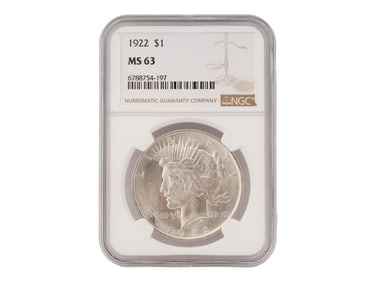 ANTIQUE AMERICAN 1922 SILVER MORGAN DOLLAR GRADED