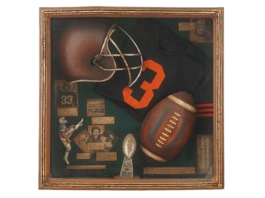 AMERICAN FOOTBALL MEMORABILIA DISPLAY BOX