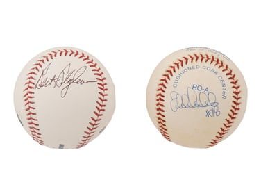 BERT BLYLEVEN AND EDDIE GUARDADO SIGNED BASEBALLS
