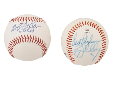 AMERICAN OFFICIAL BASEBALLS 1 SIGNED BY BOB FELLER