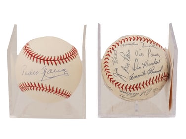 LOT OF TWO AMERICAN AUTOGRAPHED BASEBALLS