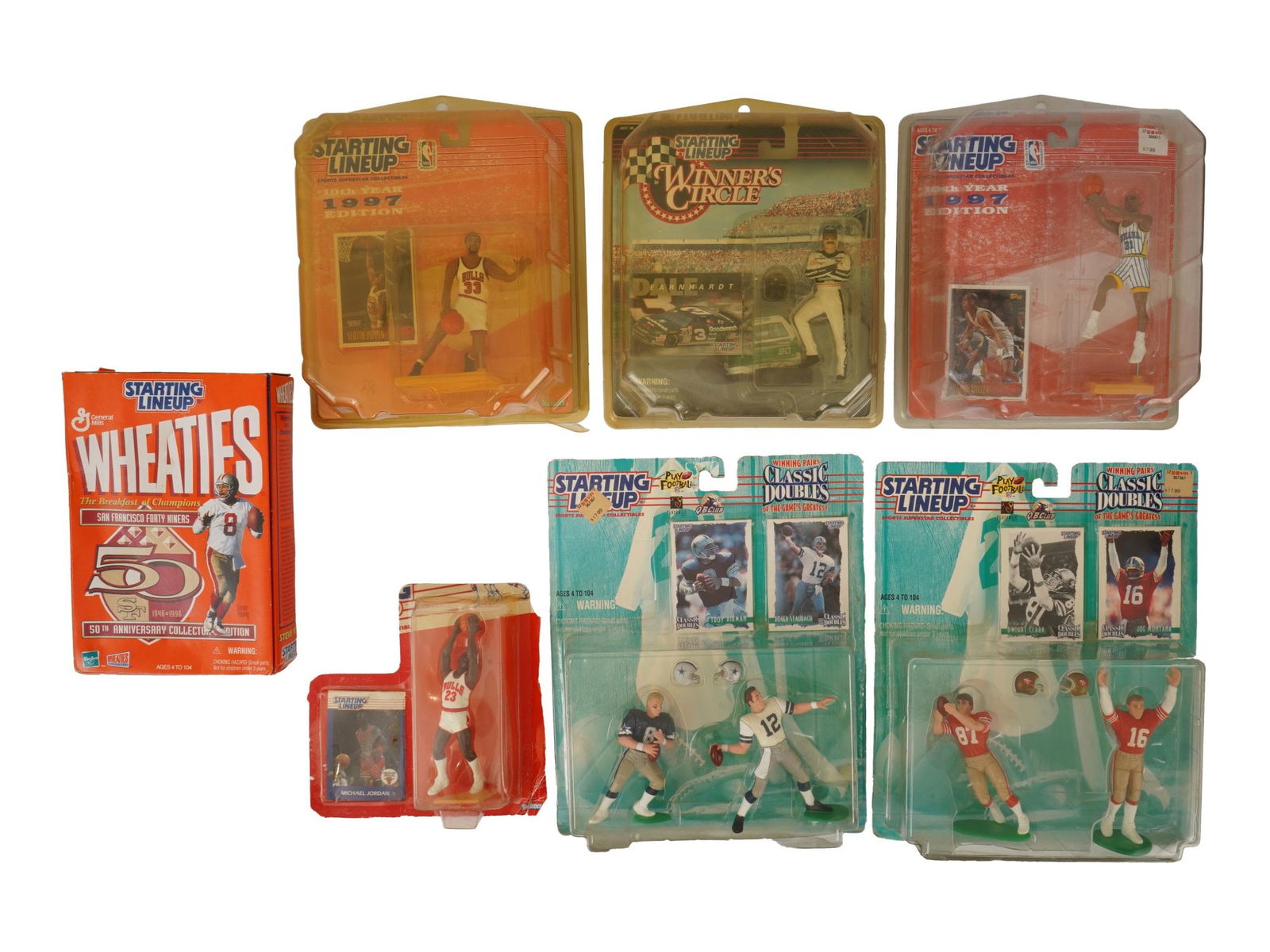 LOT OF AMERICAN STARTING LINEUP ACTION FIGURES IOB (1 of 10)