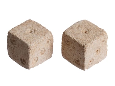 PAIR OF ANCIENT ROMAN CARVED STONE DICE 100 TO 300 AD