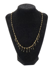 ANCIENT ROMAN GOLD NECKLACE WITH GLASS BEADS DANGLES