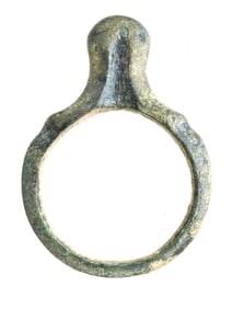 ANCIENT HELLENISTIC BRONZE EROTIC RING CA 200 BC 100 AD