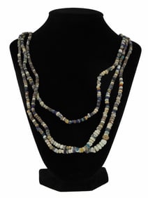 THREE ANCIENT ROMAN GLASS BEAD NECKLACES 100 TO 300 AD