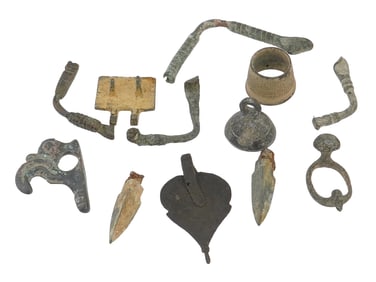 ANCIENT EGYPTIAN BRONZE ARTIFACTS SPEAR POINTS FIBULAS