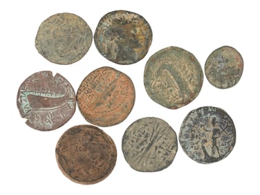 GROUP OF ANCIENT GREEK BRONZE COINS CA 400 TO 100 BC