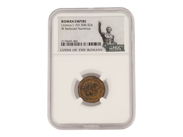 ANCIENT ROMAN EMPIRE BRONZE REDUCED NUMMUS GRADED COIN