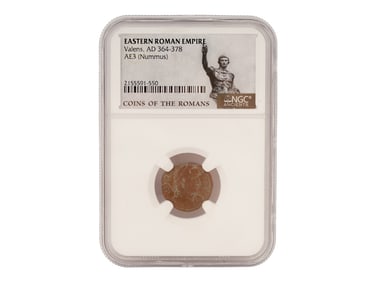 ANCIENT EASTERN ROMAN EMPIRE BRONZE NUMMUS GRADED COIN