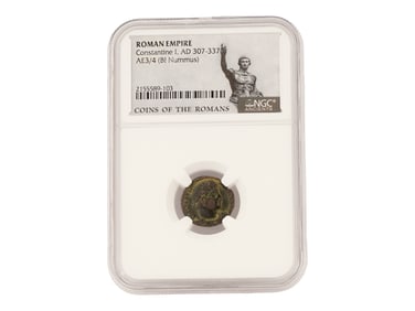ANCIENT ROMAN EMPIRE BRONZE NUMMUS GRADED COIN