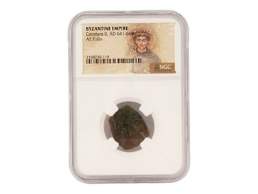 ANCIENT BYZANTINE EMPIRE CONSTANS II GRADED COIN