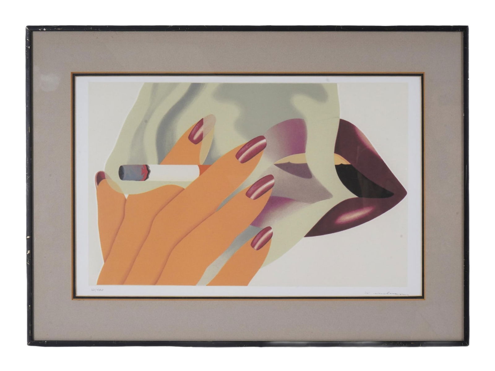 SIGNED TOM WESSELMANN AMERICAN LITHOGRAPH W STAMP