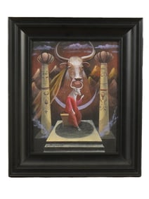 SURREALIST OIL PAINTING SIGNED LEONORA CARRINGTON