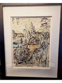 MIKHAIL TARKHANOV RUSSIAN LANDSCAPE PAINTING ON PAPER