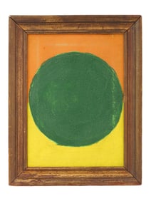 SIGNED ABSTRACT COMPOSITION OIL PAINTING