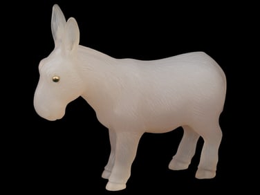 RUSSIAN CHALCEDONY GOLD SAPPHIRES DONKEY FIGURINE