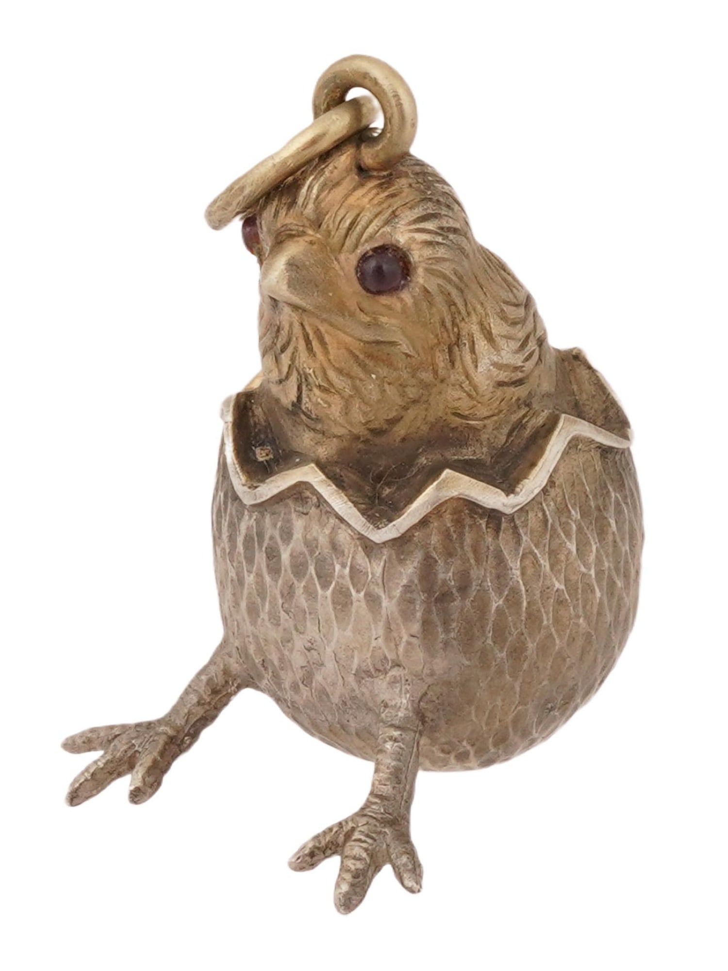 RUSSIAN GILT SILVER EASTER EGG PENDANT W GEMSTONES EYES (1 of 7)