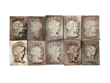 COLLECTION OF ROMAN PORTRAIT HAND CARVED SHELL CAMEO